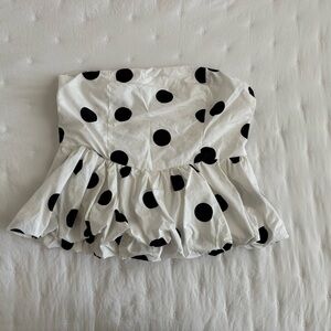 Elegant Black and White Polka Dot Blouse